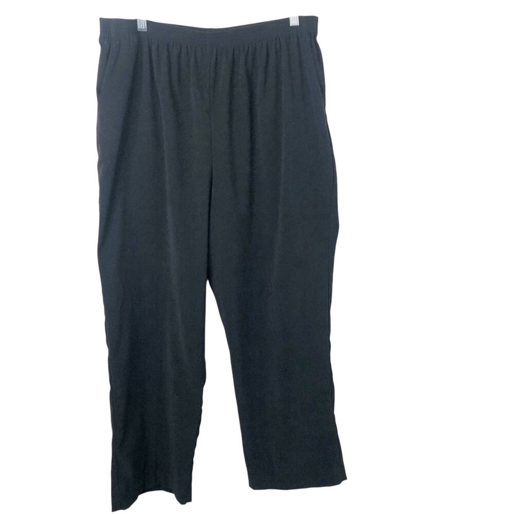 Alfred Dunner Women's Black Elastic Waist Pull-On Pants Size 18